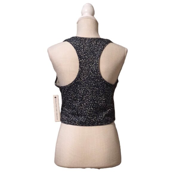 Evolution & Creation Black Blue and White Dot Racerback Tank Top Women’s Large - Picture 4 of 5